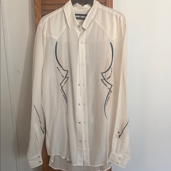 Double D Ranch Other - Double D Ranch Cream Western Shirt with Black Accents